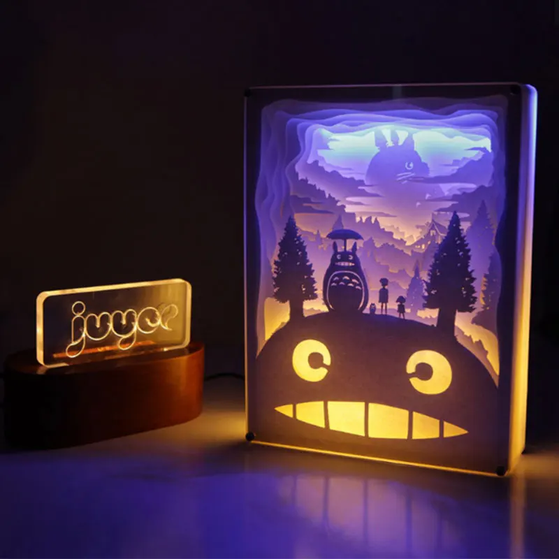 3D Тоторо Рисунок светодиодный ночной Светильник для детский Набор творчества