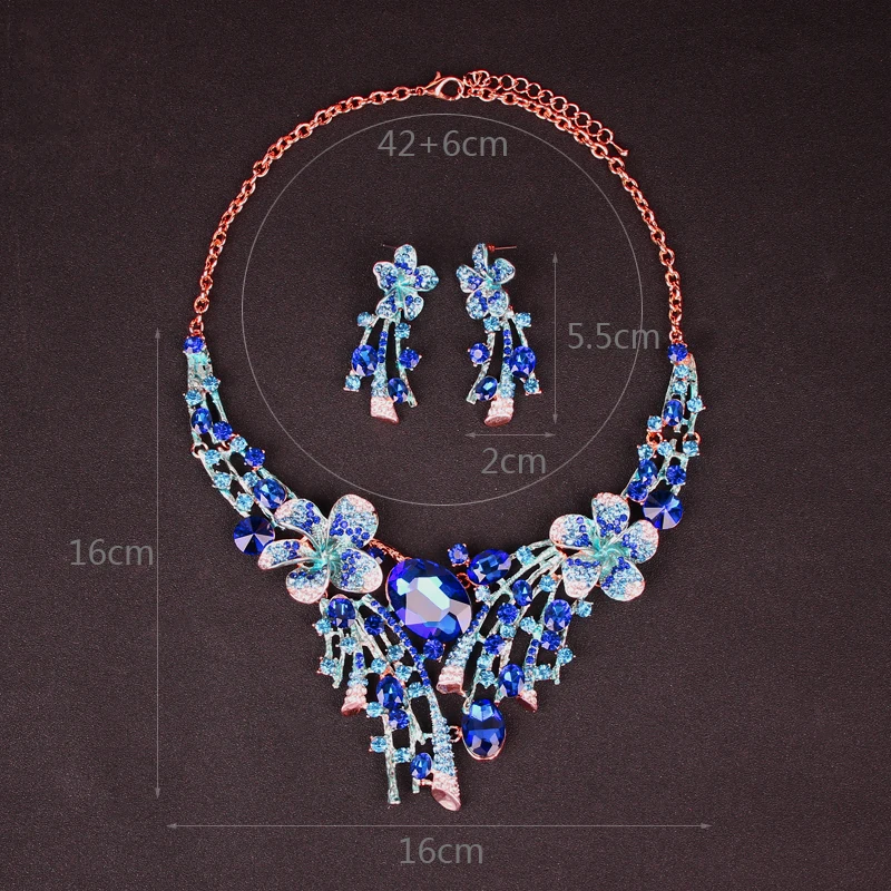 Новые роскошные индийские большие цветы Ювелирные наборы свадебное ожерелье