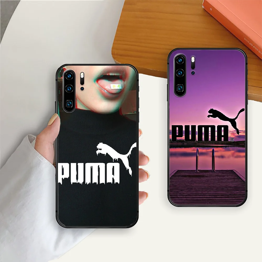 

Luxury Sports Brand PUMA Phone Case Cover For Huawei P 10 20 30 40 Mate Lite Pro Smart Z 2019 Black Pretty Trend Soft