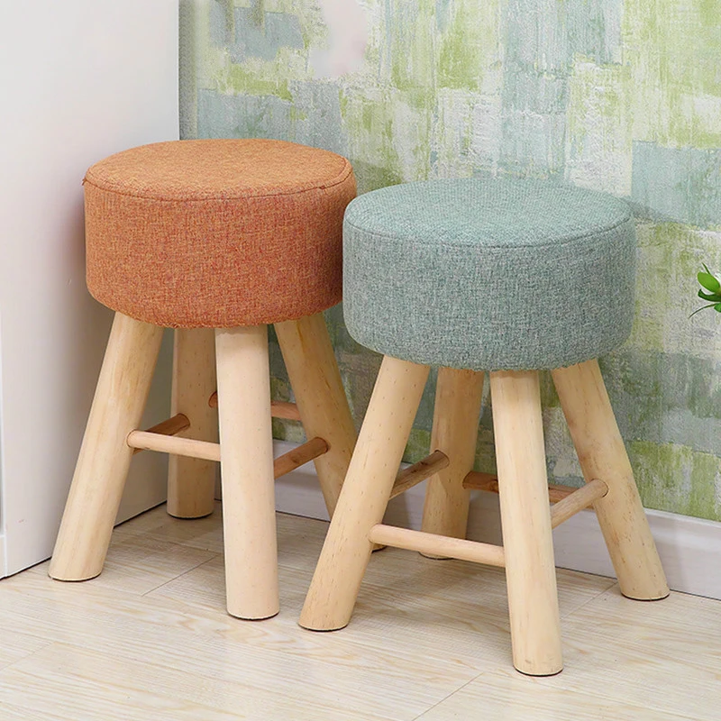 Сосна табурет современный диван простой деревянный круглый туалетный стул