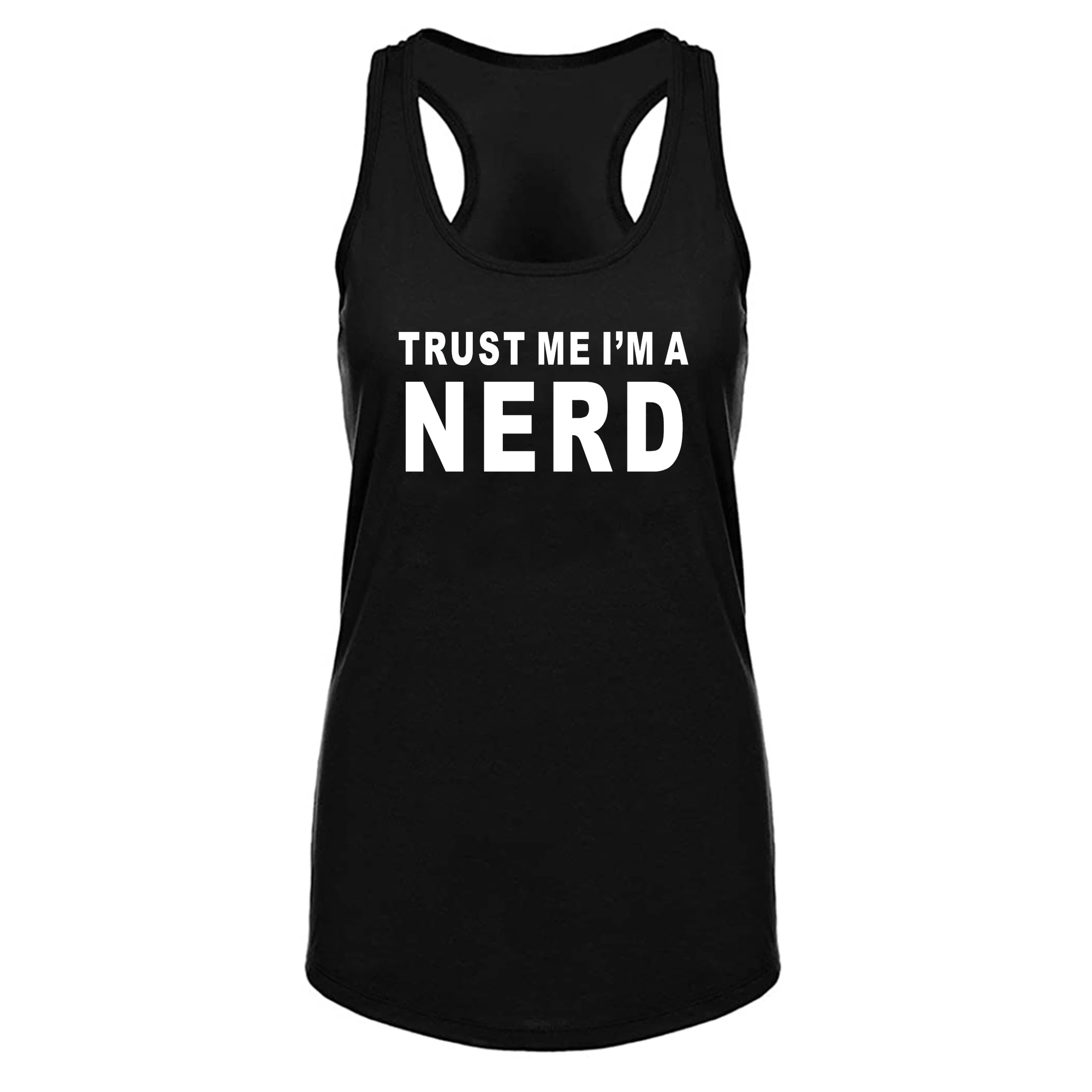 

Lyprerazy Women's trust me i'm a nerd Workout Gym Funny Printed Tank Top