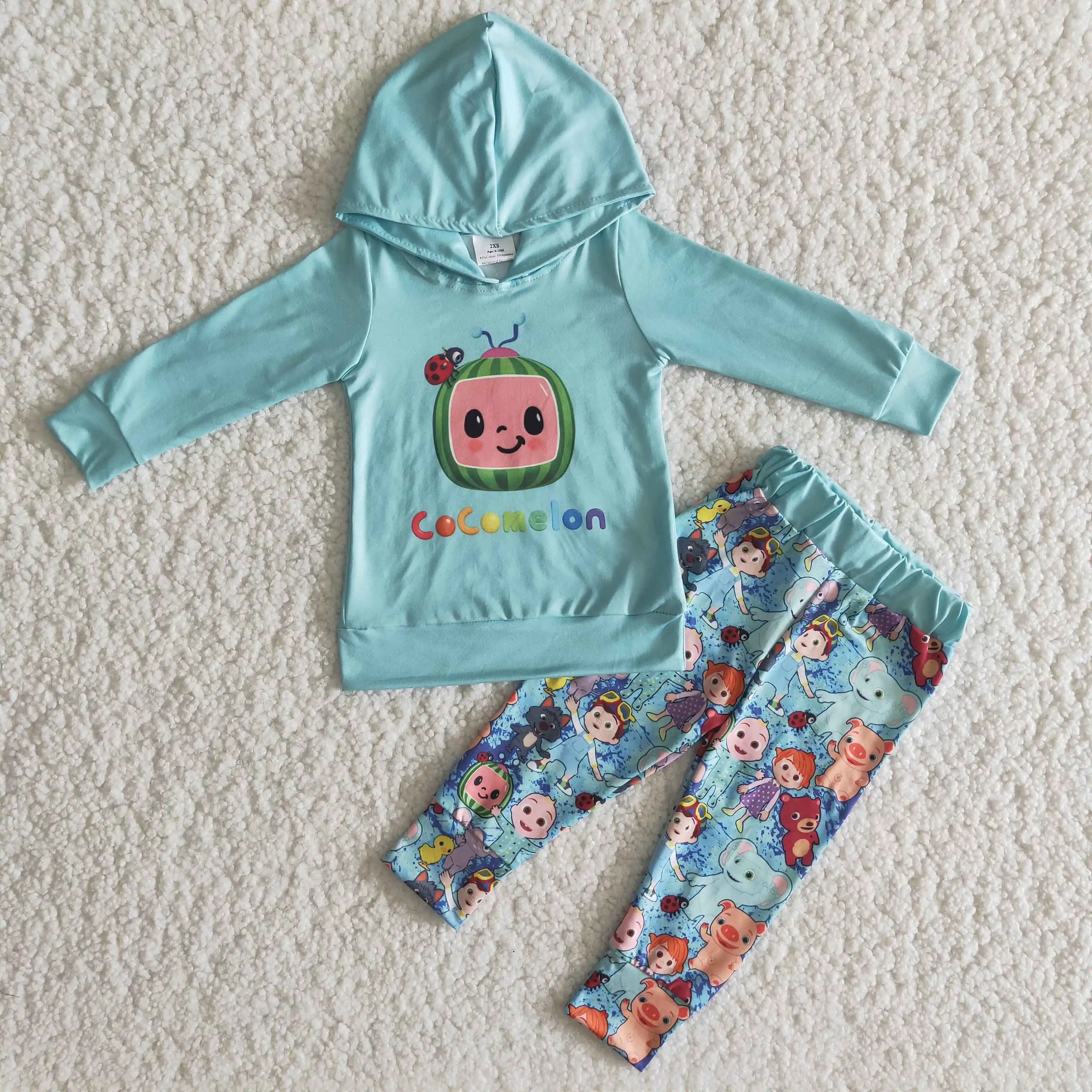 

Hot sale children boy hoodie set coco cartoon pattern printing boutique fashion suit