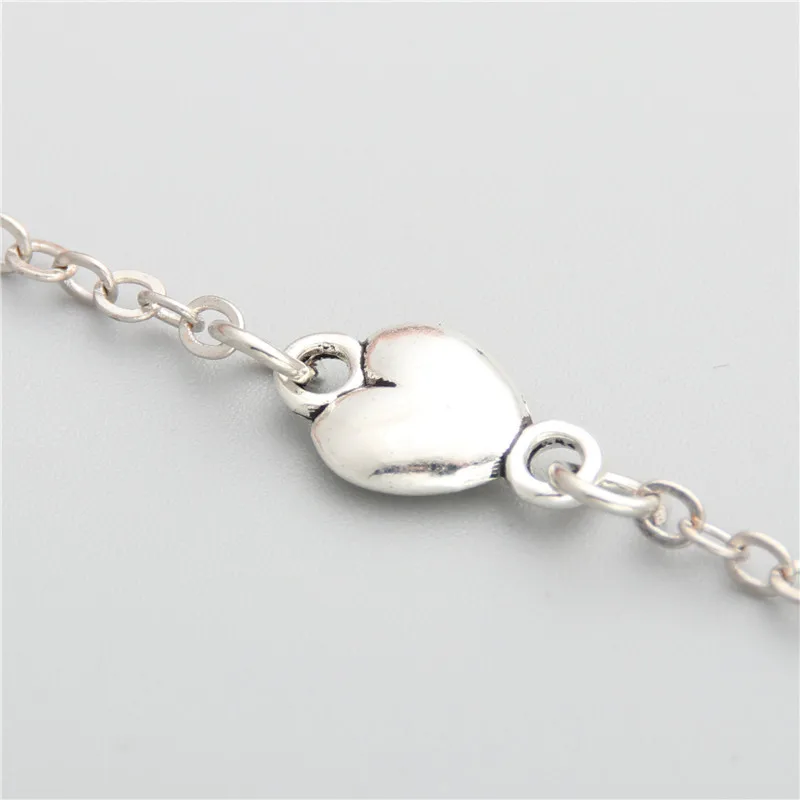 1 шт. серебряный цвет сердце любовь Бесконечность богемное звено цепи из сплава