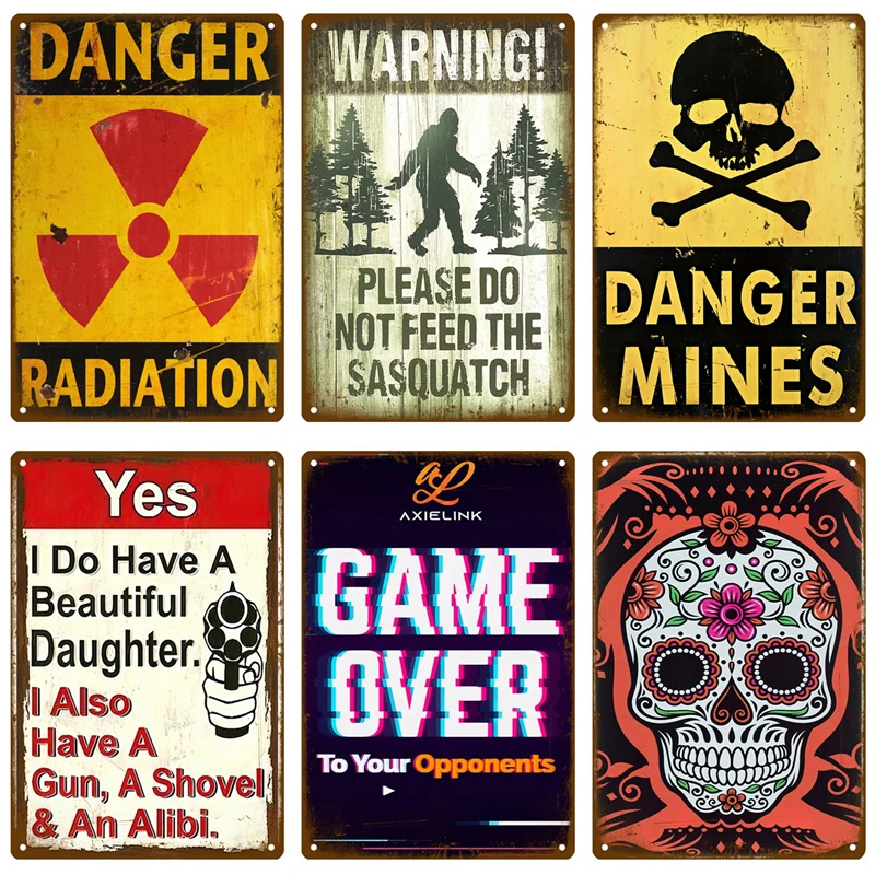 Опасная искусственная задняя плаката металлическая табличка металлические