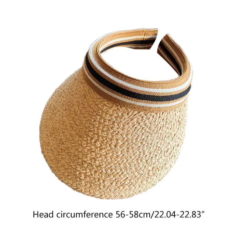 Женский соломенный солнцезащитный козырек из рафии шляпа пустая верхняя