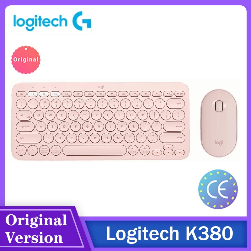 Беспроводная игровая клавиатура Logitech K380 с Bluetooth и мини мышью Pebble Mouse для Mac Chrome OS