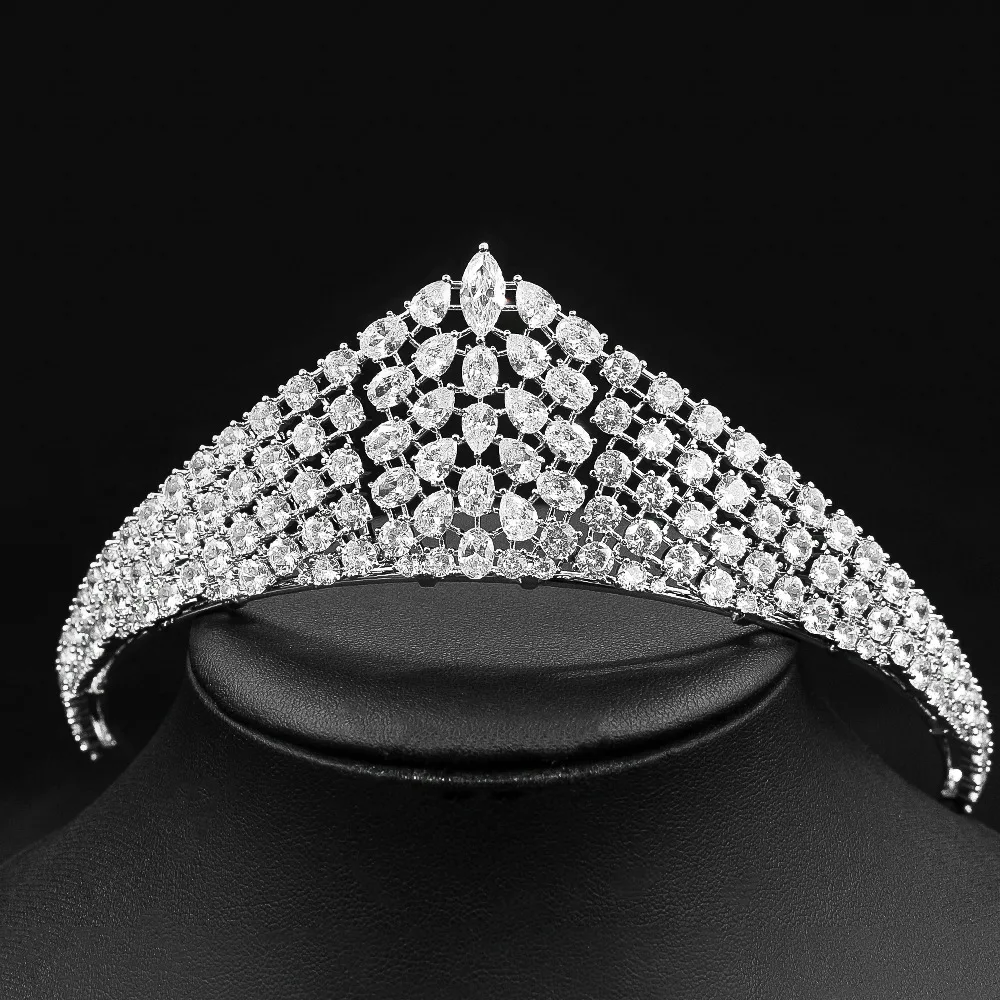 

Bridal Zircon Tiara Bridal Jewelry Headpiece Princess Crown Rhinestone Wedding Hair Accessories Diademas De Novia 2020