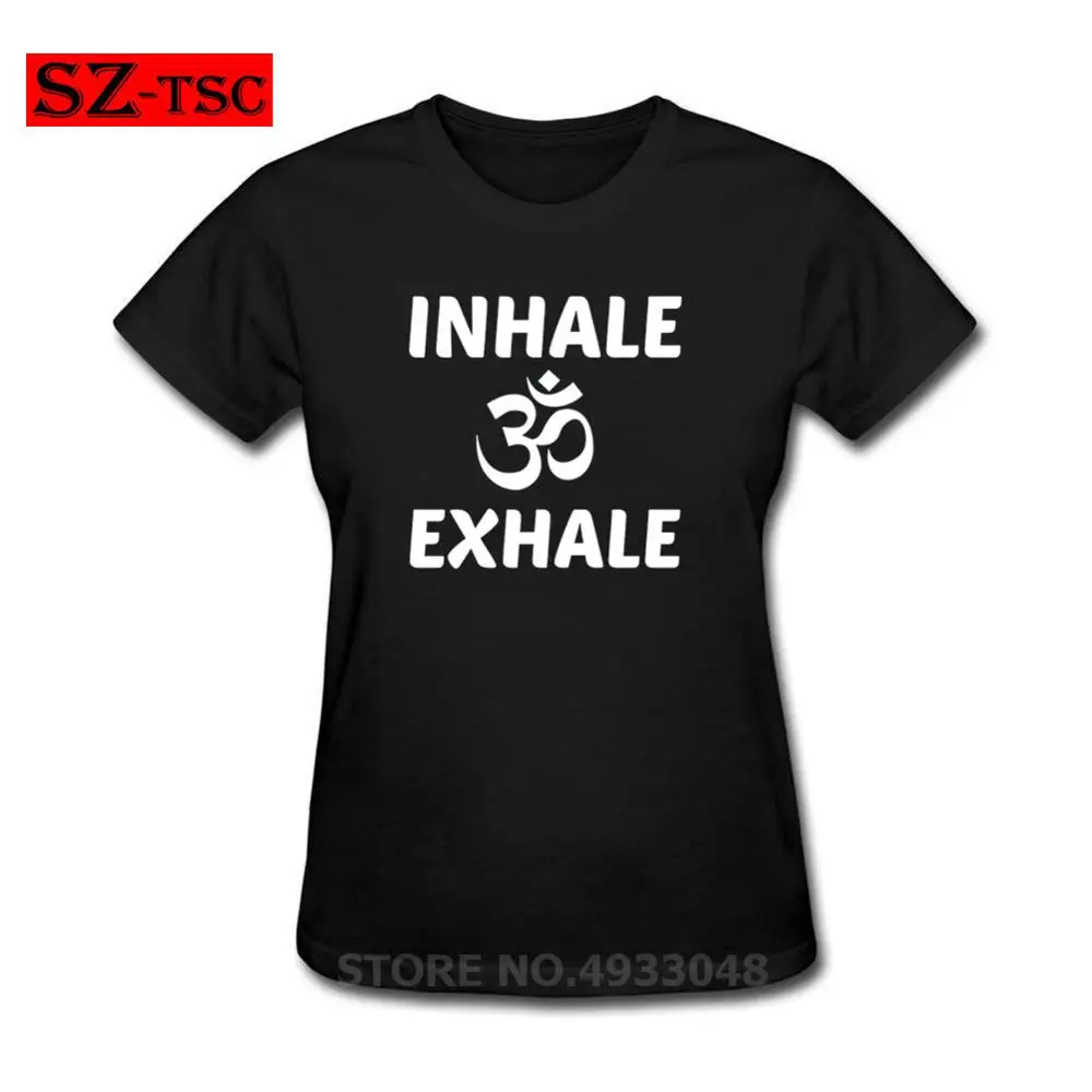 Футболки с логотипом Om на вдохе индийский Будда женская футболка индуистского