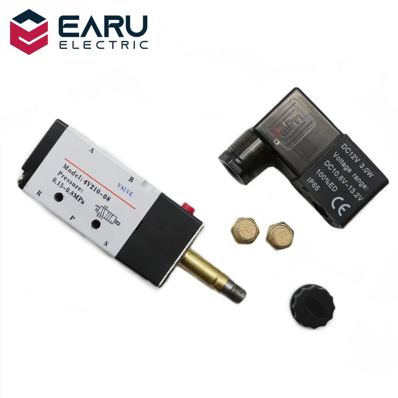 Пневматический Электрический электромагнитный клапан 5 каналов 2 позиции