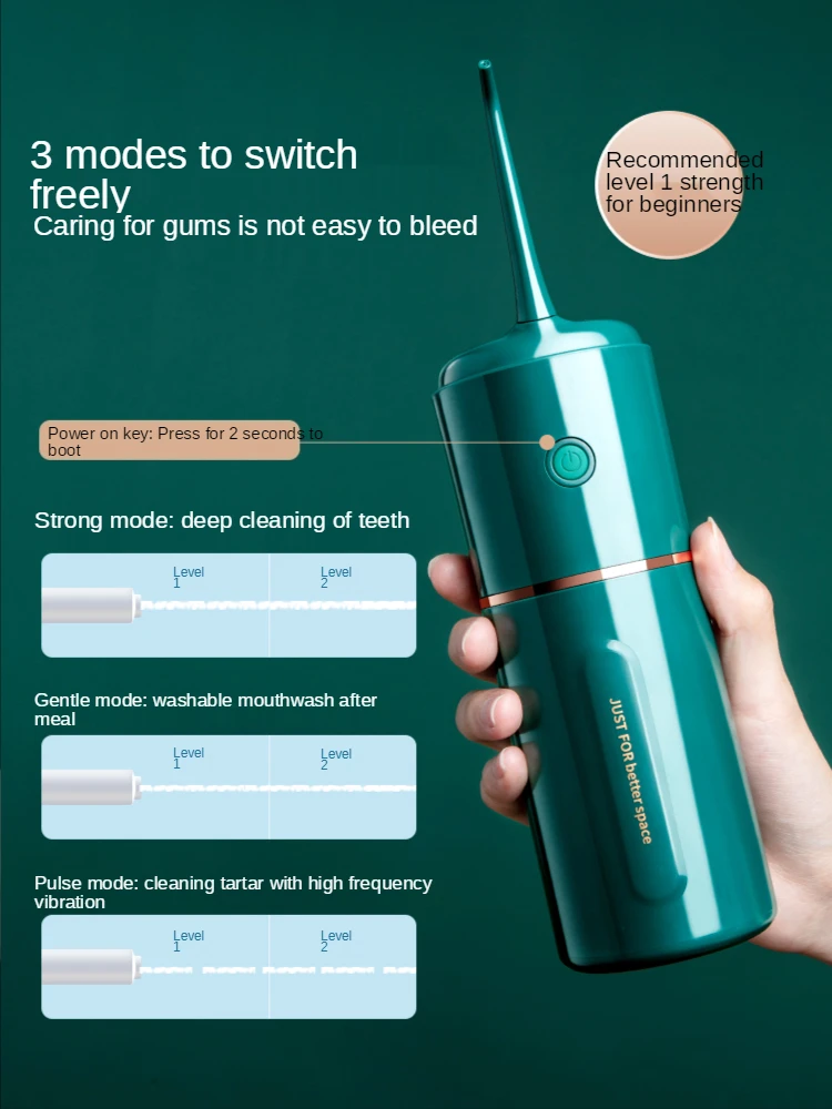Portable tooth cleaner 4 nozzles to clean between teeth, suitable for cleaning artifacts, USB charging enlarge