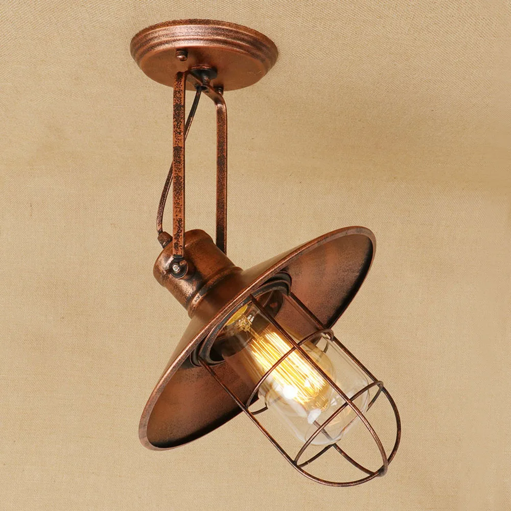 Винтажная Регулируемая потолочная лампа черного/ржавчины в стиле лофт