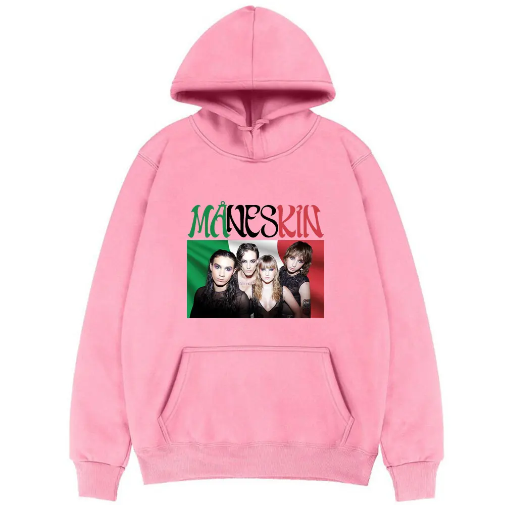 

Maneskin Black Hoodie Men Women Unisex Clothes Vintage Hooded Sweatshirt Casual Pullover Man Oversized Outerwear Hoodies Women
