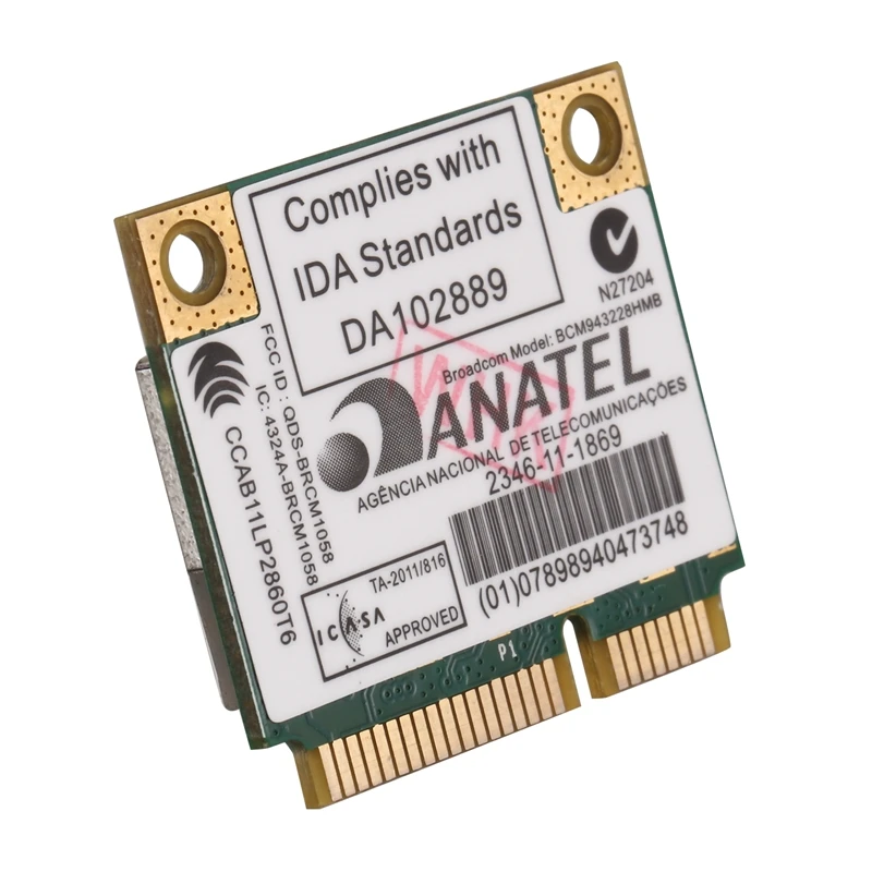 BCM943228HMB 2 4G/Wi Fi 5 ГГц Dual Band WI FI карты 300 Мбит/с Bluetooth 4 0 Половина MINI pci e карта Тетрадь