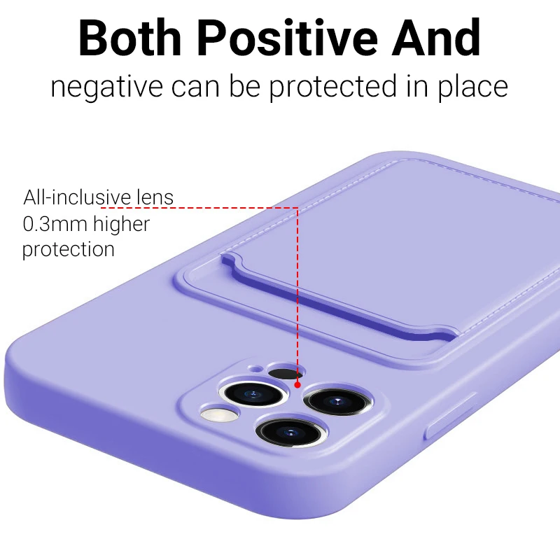 Liquid Silicon Card Bag iPhone 11 Case For iPhone 12 13 Pro Max 11 12 Mini XR XS Max X 7 8 Plus 11Pro Cover Shockproof Protector