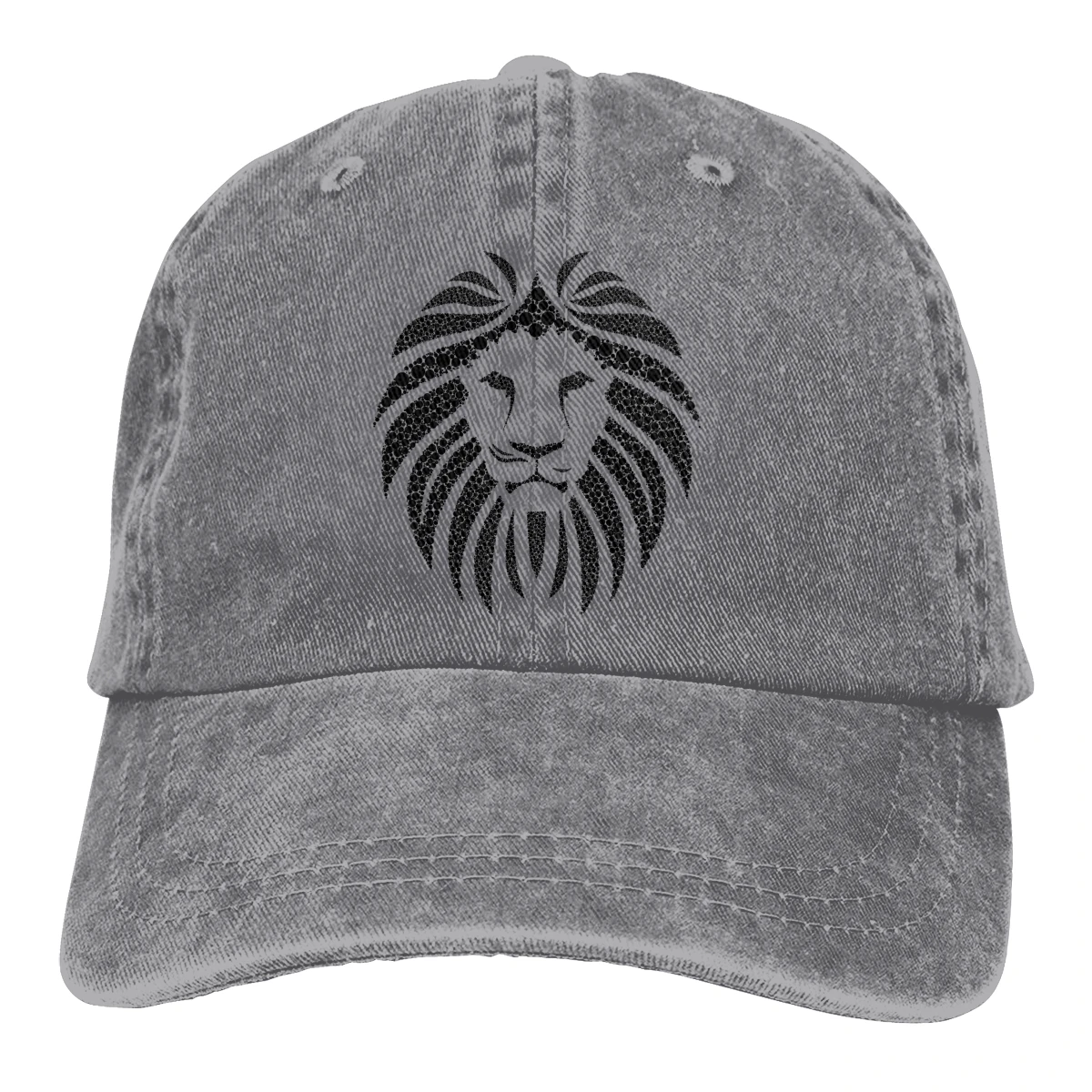 Africa Animal Art Big Cat Circles Dots Feline Washed Cotton Pure Color Light Board Men's Baseball Cap Stitching Dad Hat