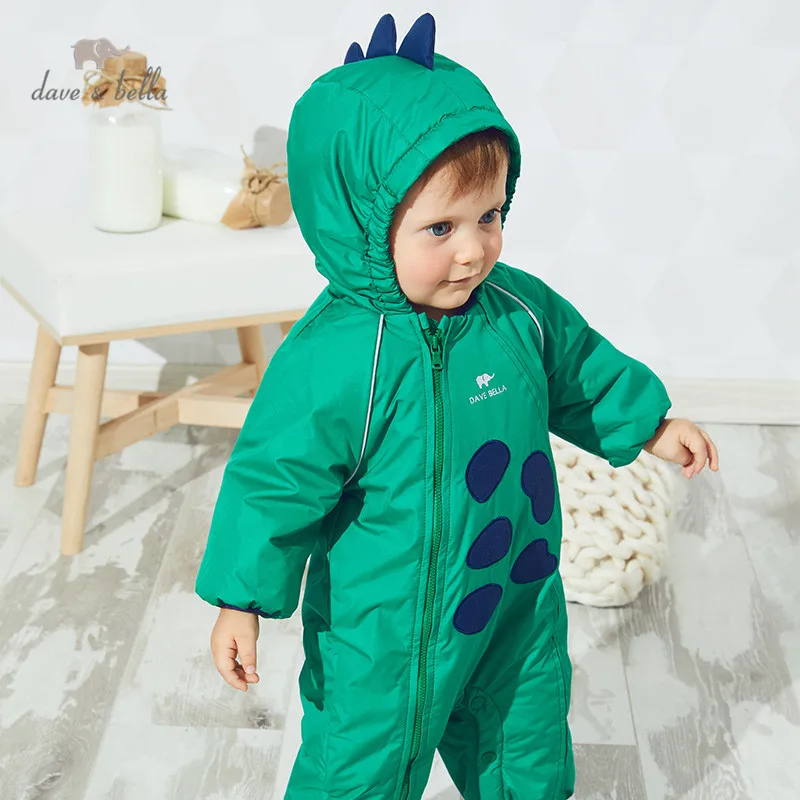 DBX15269 dave bella winter new born baby unisex fashion cartoon padded jumpsuits infant toddler clothes children romper 1 piece