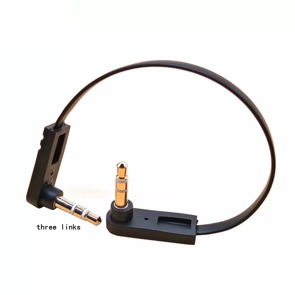 

3-abschnitt doppel ellenbogen AUX AUDIO KABEL 3,5mm ultra kurze audio flache stecker 20cmhrzeug
