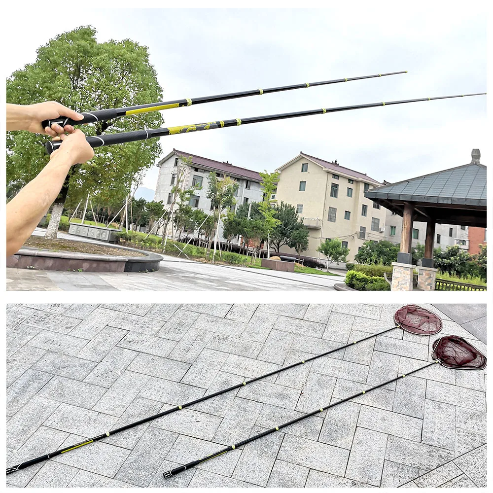 

JOSBY Pesca Fly Fishing Telescopic Hand Net Landing Nets Gear Feeder Rod Peche Carbon Pole Canne Carp Ultralight Mini Travel