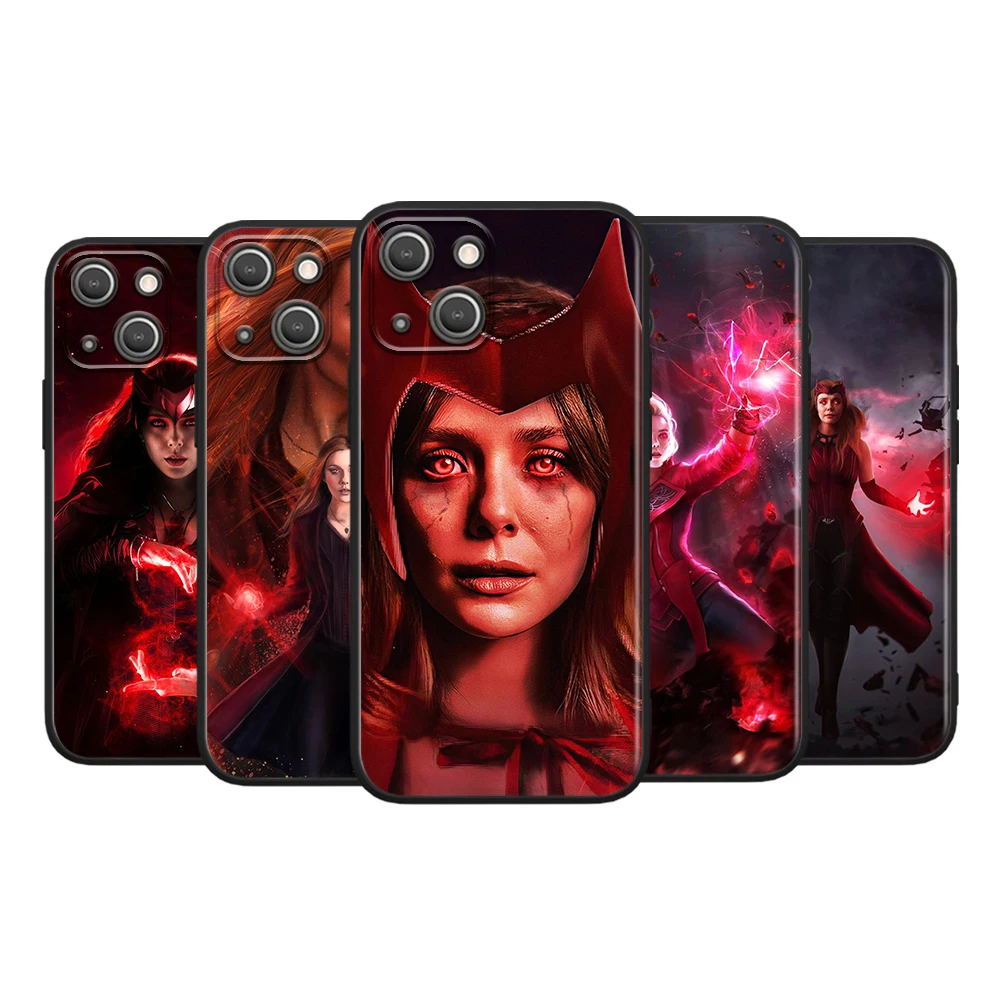 

Marvel Avengers Scarlet Witch For Apple iPhone 13 12 Pro Max Mini 11 Pro XS Max X XR 6 7 8 Plus 5S SE2020 Black Phone Case