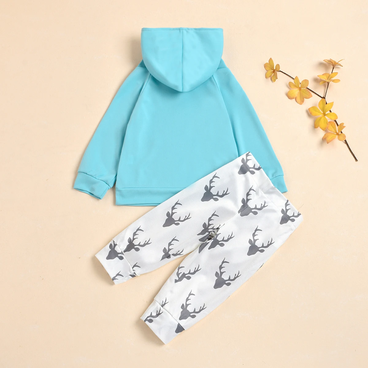 

Baby Girl 3M-24M Fashion 2-piece Outfit Set Long Sleeve Hoodie+Elk Print Pants Set for Kids Boys Girls
