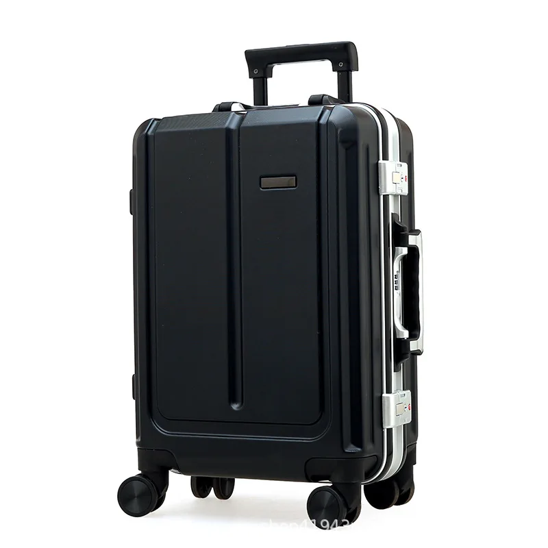 New 20/22/24 Inches ABS Rolling Travel Suitcase with Wheels PC Universal Wheel Aluminum Business Rolling Luggage for Men Women