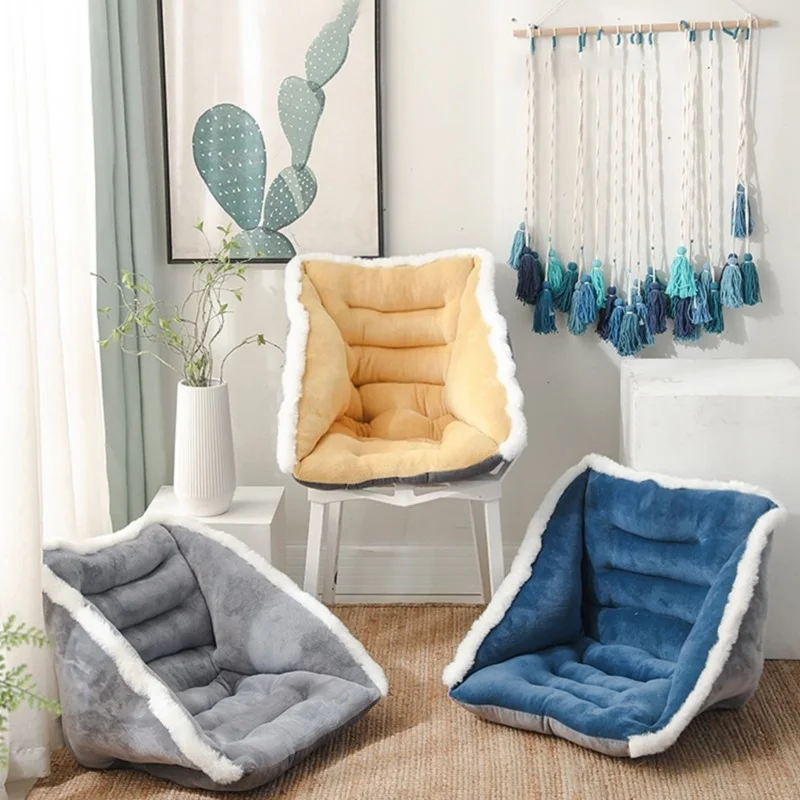 

Semi-Enclosed Cushion For Office Chair Comfort Plush One-piece Cushion PP Cotton Filling Leg Lumbar Support Seat Pad Home Decor