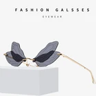 Очки солнцезащитные женские без оправы, Модные Винтажные солнечные очки в стиле стимпанк со стрекозой, с прозрачными линзами для океана, UV400, для улицы