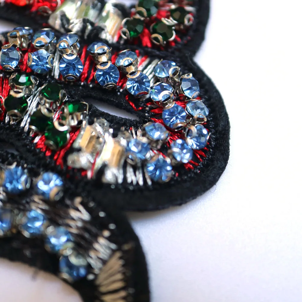 2 шт./компл. 3D ручной работы нашивки со стразами и бисером для одежды змея 5*9 см