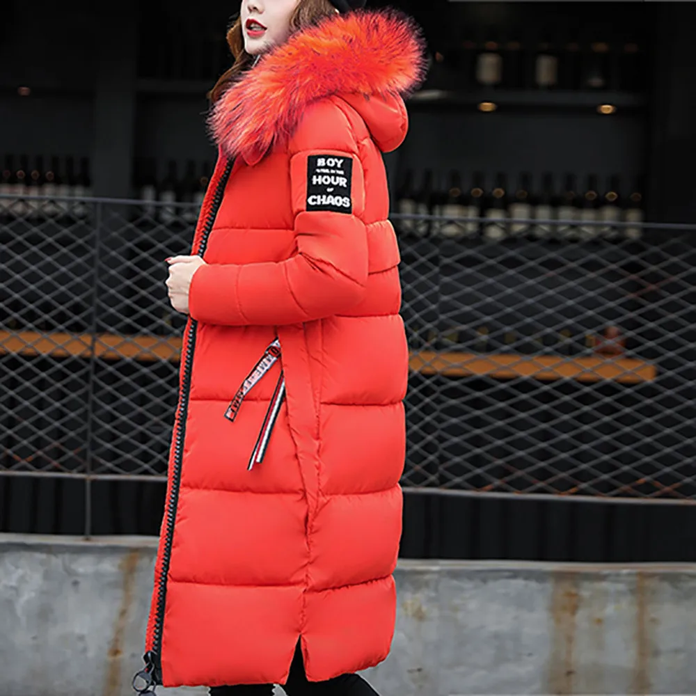 

Plus Size Women Parkas Casual Thicker Winter Hooded Warm Coat Cotton Padded Slim Down Lammy Jacket long Outwear feminina#0901