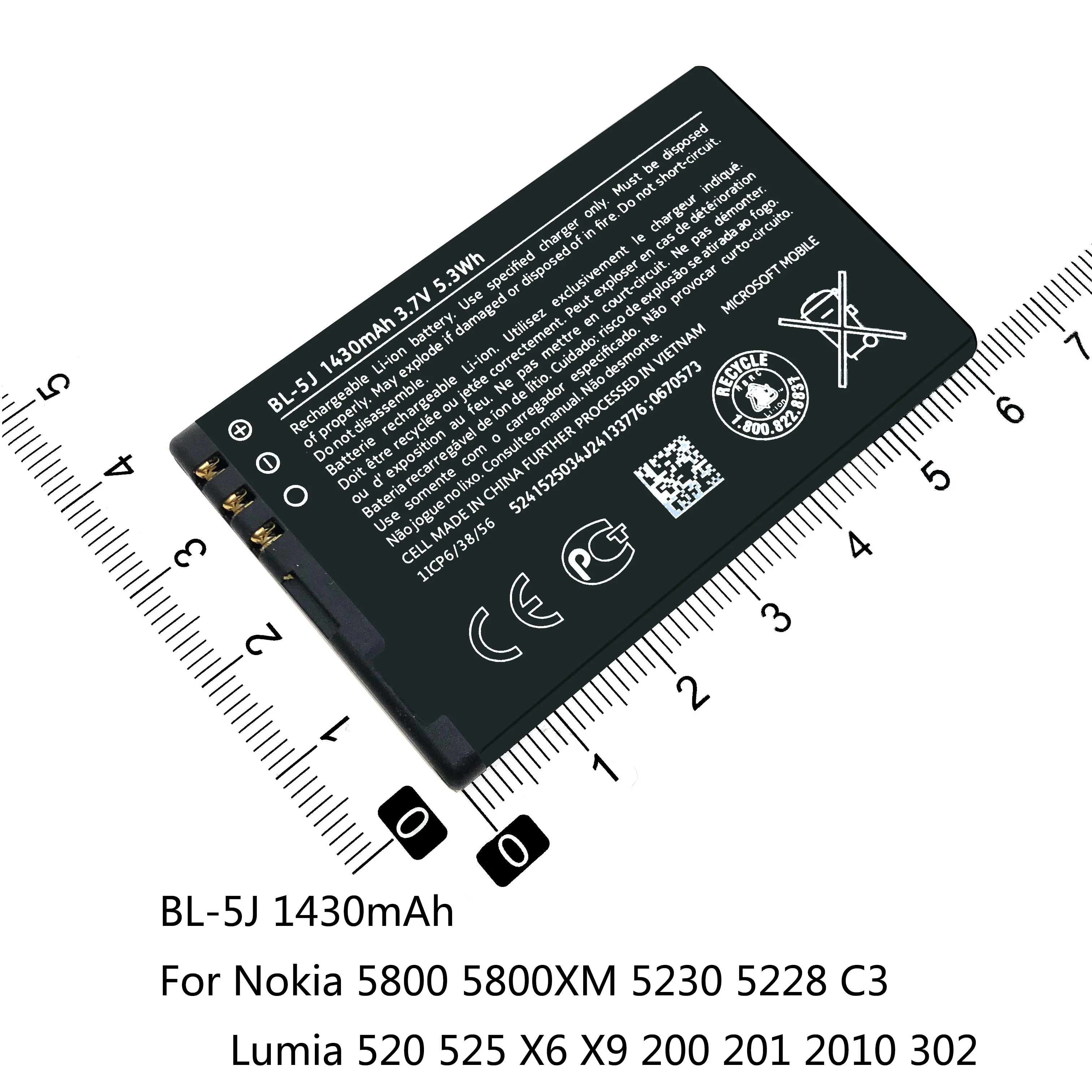 BL-4U BL-4J BL-5J для Батарея Nokia C6 620 C5-03 5250 5330 E75 5530 5730XM 6212 E66 5800 5230 5228 C3 520 525 X6 200 201 302 |