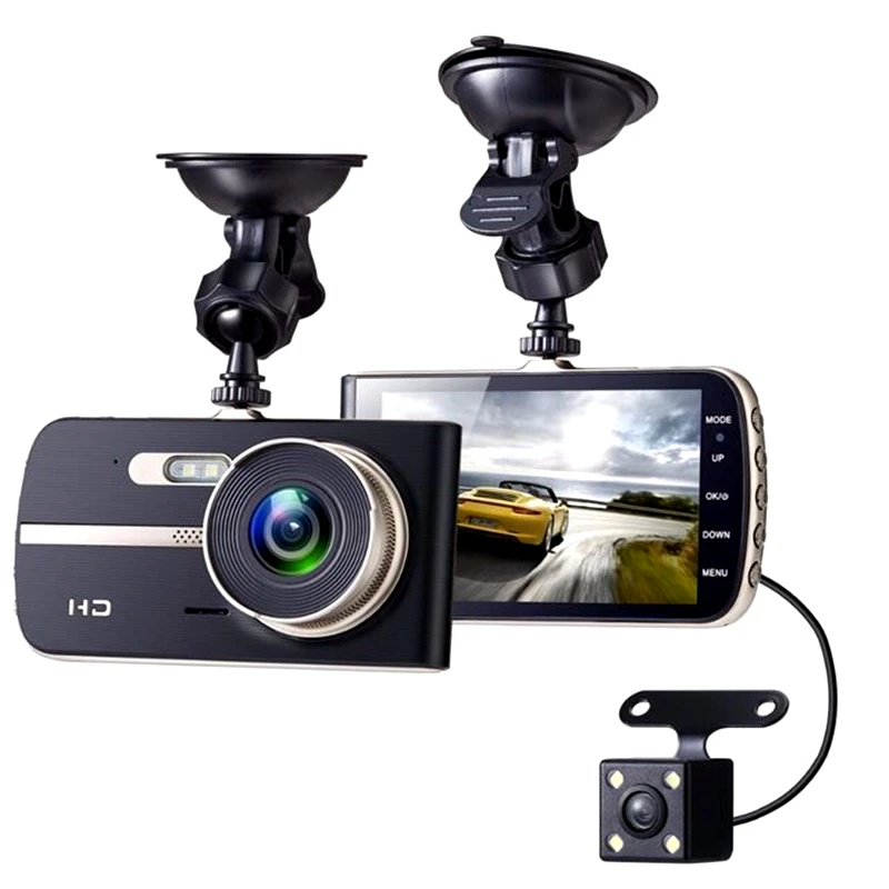 Odare Full HD 1080P 4 0 дюймов ips экран двойной объектив Автомобильный видеорегистратор
