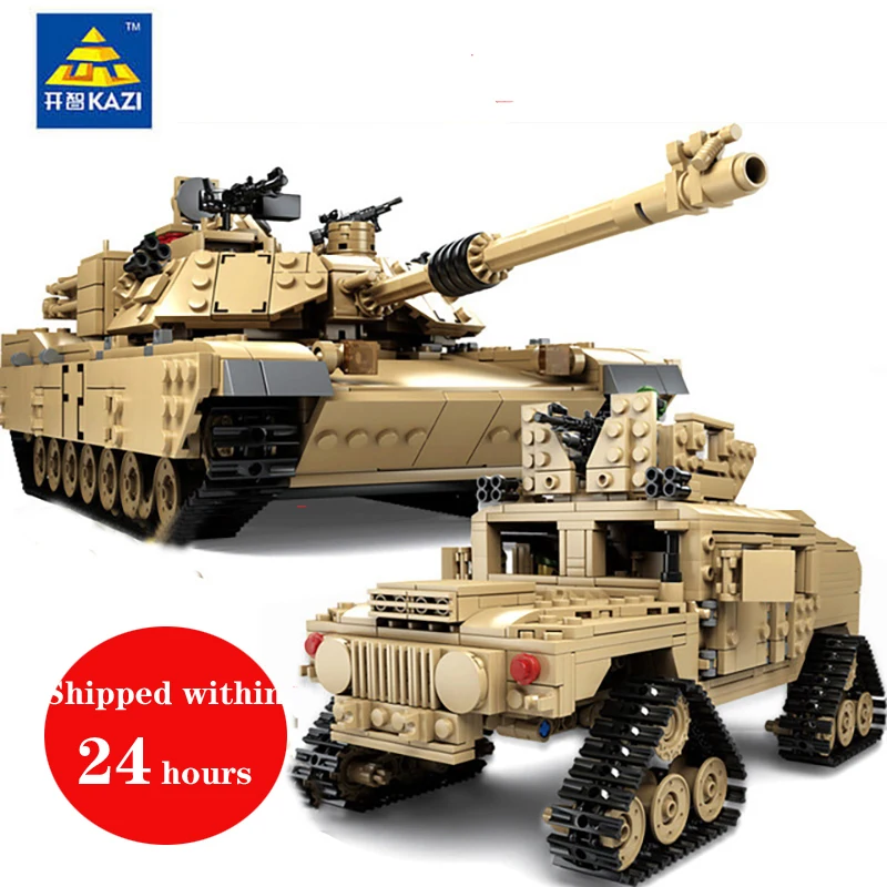KAZI 1463 шт. 2-в-1 Танк бронированный автомобиль технологии строительный блок M1A2 ABRAMS