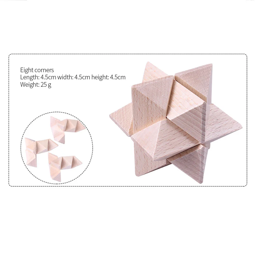 

Montessori Wooden Toys 9pcs Chinese Traditional Puzzle Intelligence Toy Wooden Puzzles Luban Lock Educational Toy