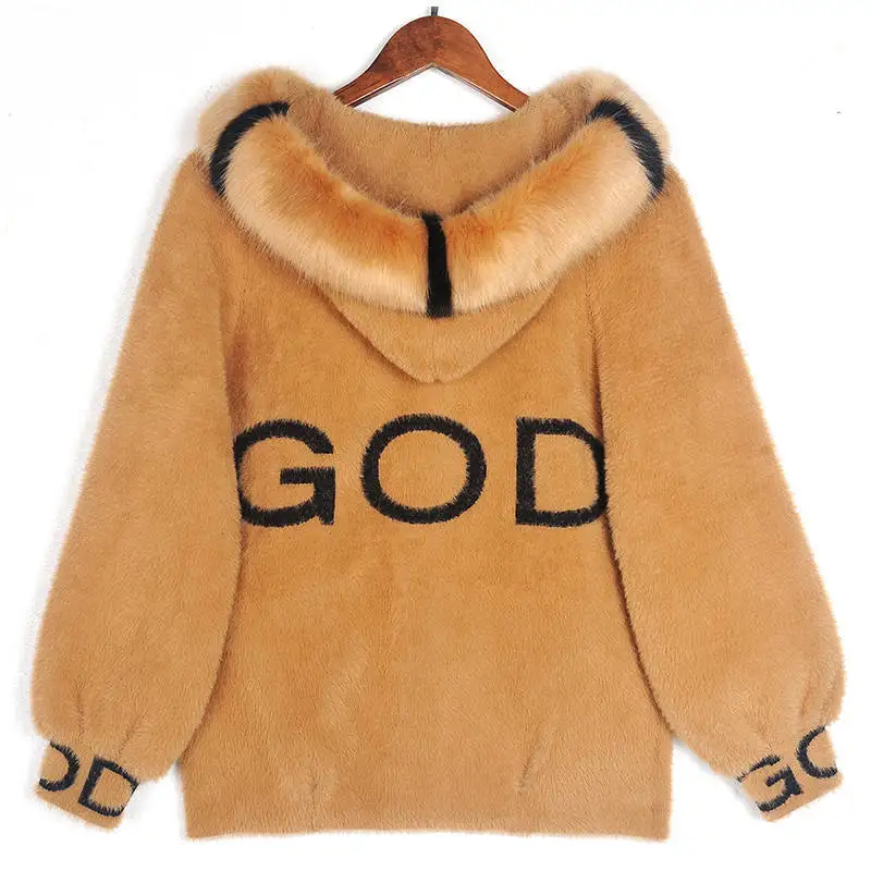 Осенне-зимнее пальто из меха норки Новинка 2020 женское свободное бархатное с