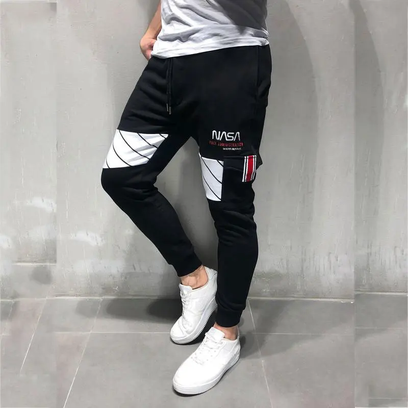 Мужские хлопковые повседневные облегающие брюки большого размера джоггеры