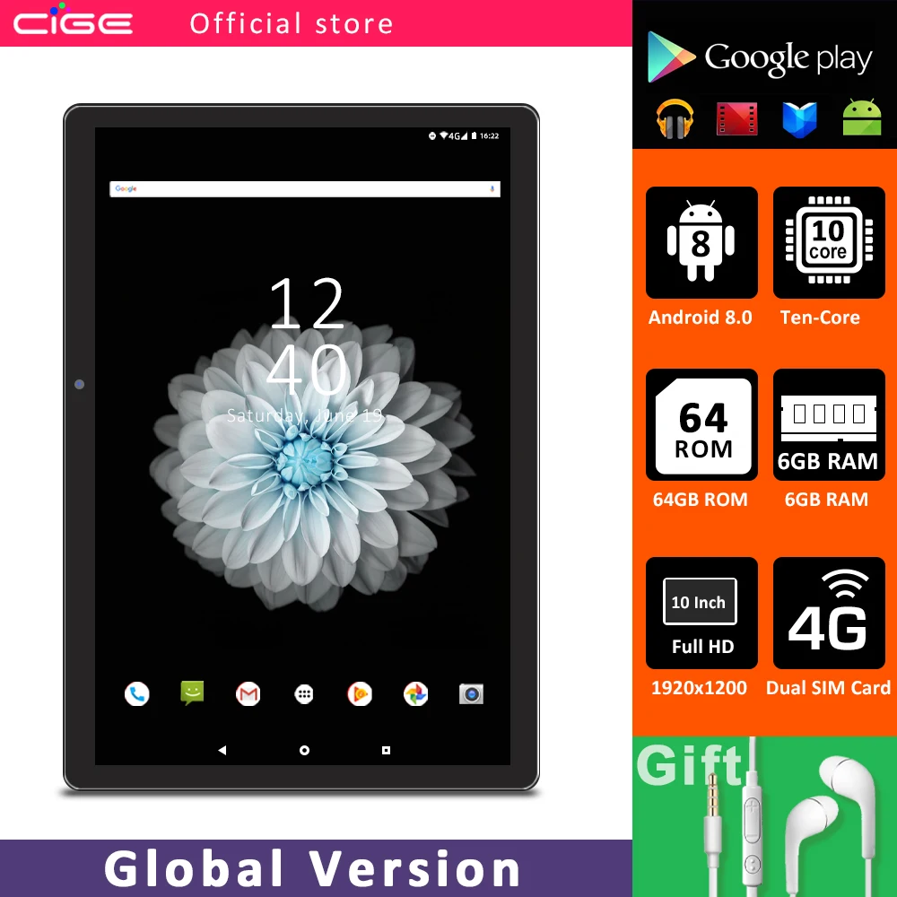 New Products In Stock 6G 64GB Tablet PC 10 inch Ultra-clear Screen Android 8.0 10 Core Dual Card Dual Standby 4G Network