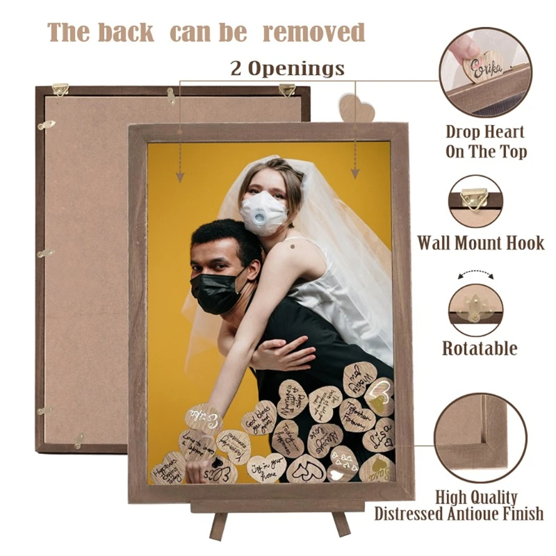 Кофейная деревянная Гостевая книга фоторамка персонализированная альтернатива