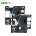 2 упаковки 18444, черныебелые виниловые этикетки для DYMO Rhino IND, Рино 12 мм лента для маркировки, промышленный картридж, винил для принтера этикеток