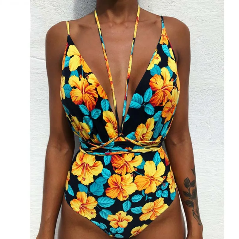 2019 сексуальный цельный купальник с контролем живота женский монокини купальный