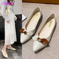 pointed toe flat shoes women 2021 new shallow soft leather peas shoes non slip soft sole womens shoes