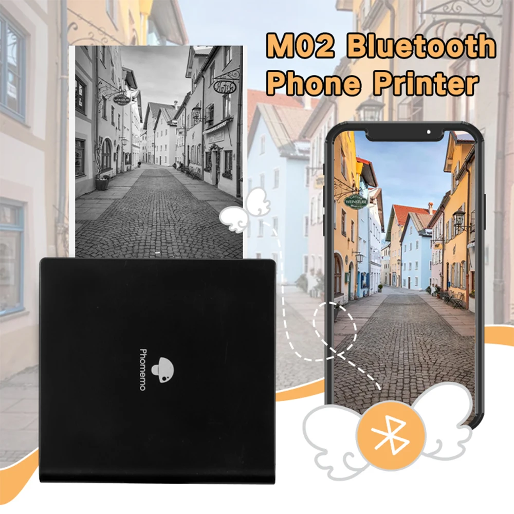 Phomemo M02 принтер этикеток Термальность Стикеры принтеры с Bluetooth фото чайник и мы