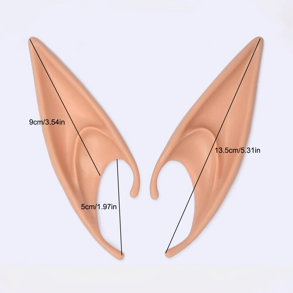 

1Pair Christmas Angel Dress Up Elf Ears Fairy Cosplay Accessories Halloween Festive Party Latex Soft Harmless False Ears Props