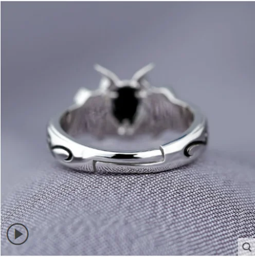 Аниме лорд волшебное серебро дьявол Тема кольцо с бриллиантом моды 925 Серебряное