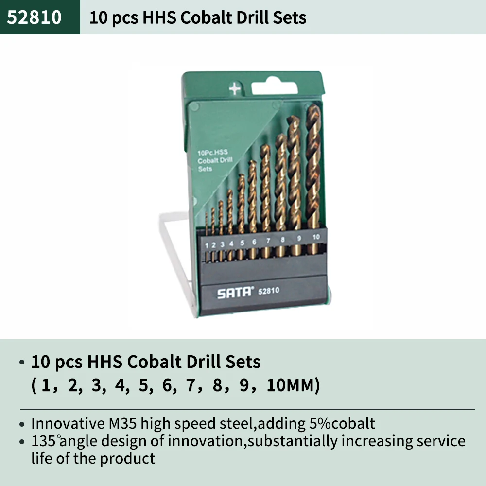 Кобальтовое спиральное сверло с прямым хвостовиком HSS 1 10 мм 52810|Аксессуары для