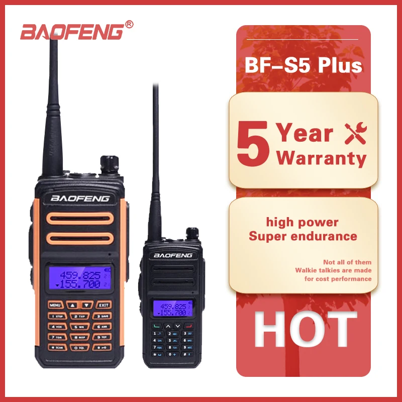 

Baofeng BF-S5Plus S5 Plus Waterproof Portable Walkie Talkie Vhf Handheld Ham CB Dual Band Two Way Radio Better Than UV5R Uv 5r