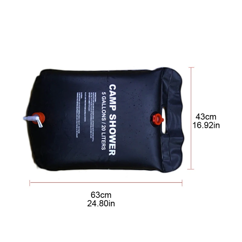 

5 Gallons/20L Solar Shower Bag Portable Outdoor Camping Heating PVC Beach Camp Water Shower Bag with Hose Shower Head
