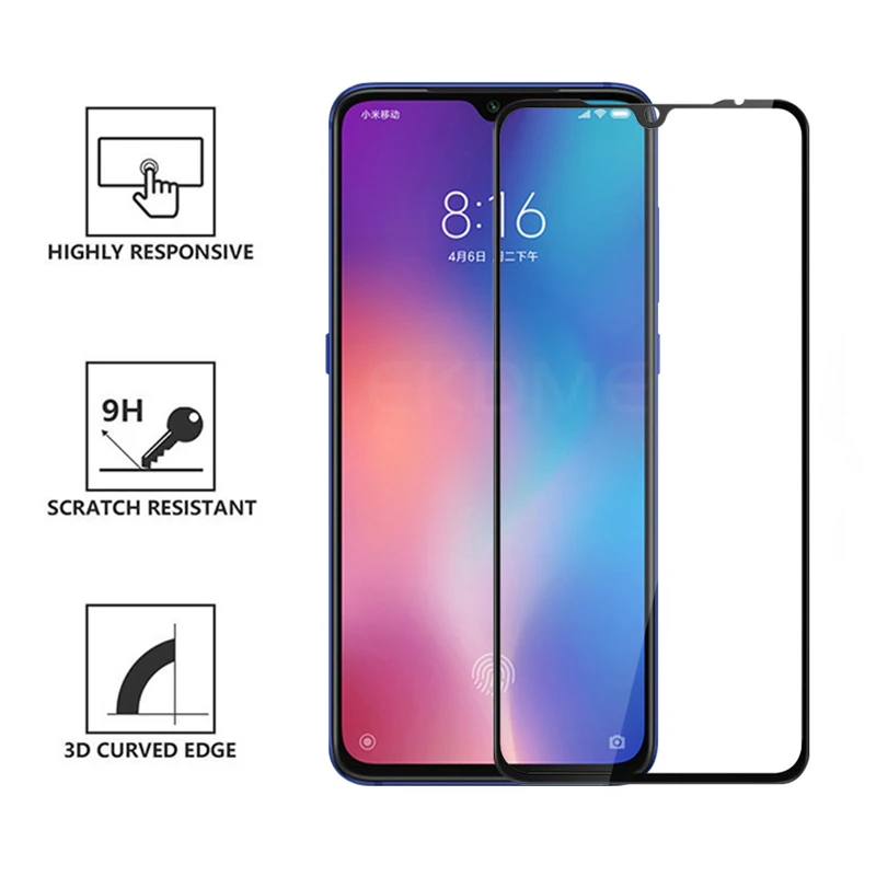 9D Protective Glass for Xiaomi Mi CC9 Max 3 Tempered Glass for Mi A2 6X Redmi A2 Lite 6 Pro Screen Protector Curved Film Case