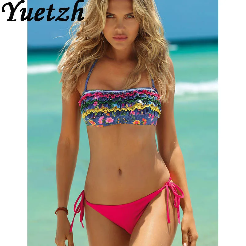 Новинка 2020 Женский раздельный купальник с цветочным принтом русский женский