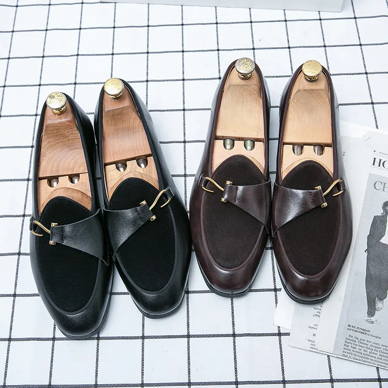

High Quality Office Business Shoes Men Low Cut Wear-resistant Designer Men's Fashion Luxurious Non-slip Party Slippers Formal