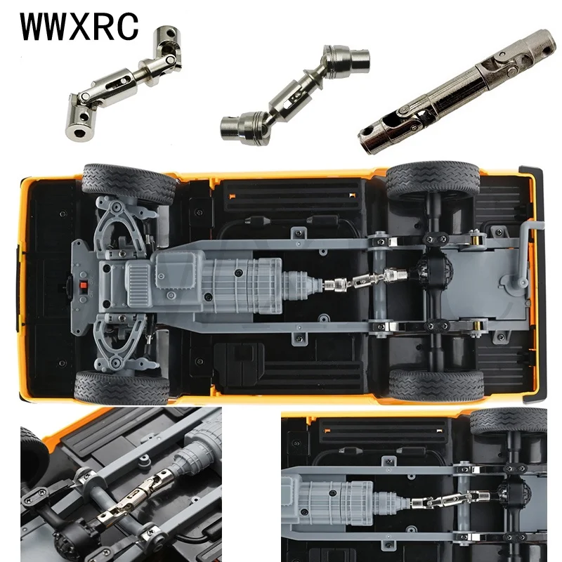 Металлический приводной вал трансмиссии CVD для WPL 1/10 D12 D42 1/16 C14 C24 C34 B14 B24 B16 B36, обновленные Аксессуары для автомобилей на радиоуправлении